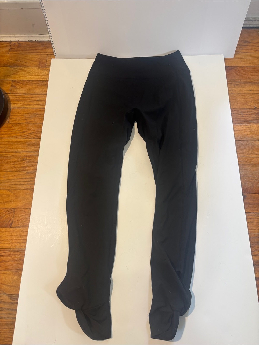 ReoRia Black Sculpting High-Rise Leggings rushed open knot ankle